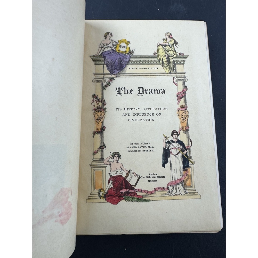 The Drama 1906 Alfred Bates No 647 of 1,000 King Edward Edition vols 1 and 7